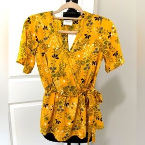 Faux wrap top in floral print by Sienna Sky, NWT